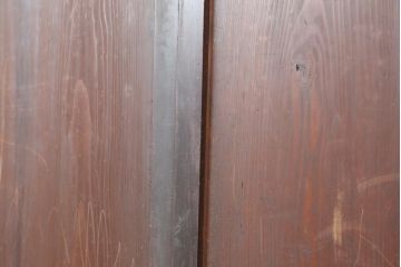 アンティーク建具　和製アンティーク　明治期　タヌキの意匠の引手が味わい深い板戸4枚セット(建具、引き戸)(R-044272)