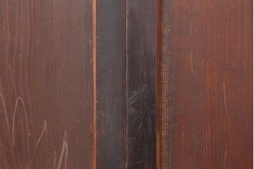 アンティーク建具　和製アンティーク　明治期　タヌキの意匠の引手が味わい深い板戸4枚セット(建具、引き戸)(R-044272)