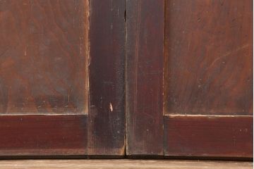 アンティーク建具　和製アンティーク　明治期　タヌキの意匠の引手が味わい深い板戸4枚セット(建具、引き戸)(R-044272)