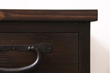 ラフジュ工房オリジナル　明治期　古建具リメイク　引き出し・脚付き　透かし彫りの意匠がアクセントになるローボード(収納棚、戸棚、テレビ台、テレビボード)(R-044276)