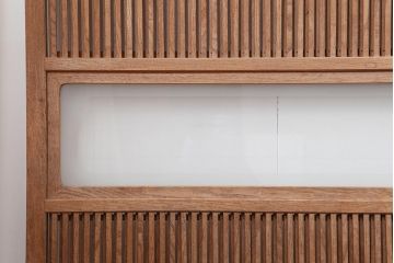アンティーク建具　和製アンティーク　大正昭和初期　総栗材・腰板ケヤキ材　大珍品!　無双格子戸4枚セット(引き戸、建具)(R-044281)