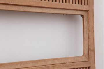 アンティーク建具　和製アンティーク　大正昭和初期　総栗材・腰板ケヤキ材　大珍品!　無双格子戸4枚セット(引き戸、建具)(R-044281)