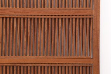 アンティーク建具　和製アンティーク　大正昭和初期　総栗材・腰板ケヤキ材　大珍品!　無双格子戸4枚セット(引き戸、建具)(R-044281)