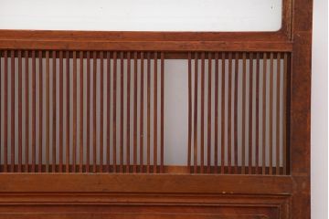 アンティーク建具　昭和中期　腰板ケヤキ材　裏障子付き　和の趣を演出する上手物の格子戸3枚セット(引き戸、障子戸)(R-044282)