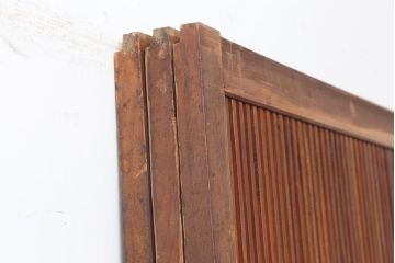 アンティーク建具　昭和中期　腰板ケヤキ材　裏障子付き　和の趣を演出する上手物の格子戸3枚セット(引き戸、障子戸)(R-044282)