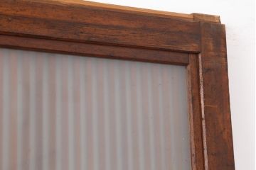 アンティーク建具　昭和中期　腰板ケヤキ材　裏障子付き　和の趣を演出する上手物の格子戸3枚セット(引き戸、障子戸)(R-044282)