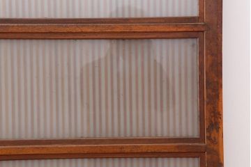 アンティーク建具　昭和中期　腰板ケヤキ材　裏障子付き　和の趣を演出する上手物の格子戸3枚セット(引き戸、障子戸)(R-044282)