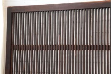 アンティーク建具　和製アンティーク　昭和初期　裏障子付き　ゆらゆらガラス　深い色合いが和の雰囲気を高める格子戸4枚セット(ガラス帯戸、引き戸)(R-044284)