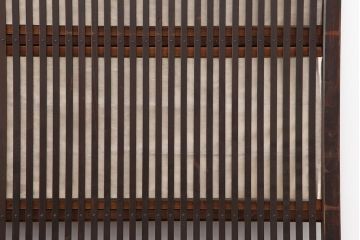 アンティーク建具　和製アンティーク　大正期　裏障子付き　いぶされたような色合いが味わい深い格子戸4枚セット(ガラス帯戸、格子帯戸、引き戸、建具)(R-044286)