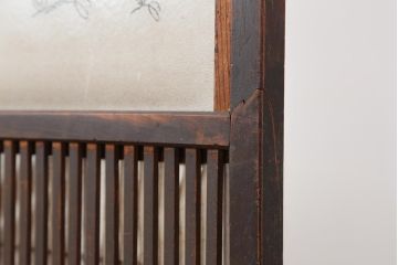 アンティーク建具　和製アンティーク　大正期　裏障子付き　いぶされたような色合いが味わい深い格子戸4枚セット(ガラス帯戸、格子帯戸、引き戸、建具)(R-044286)