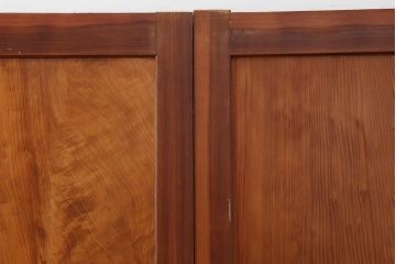 アンティーク建具　和製アンティーク　昭和中期　板部一枚板　美しい組子が目を惹く帯戸4枚セット(ガラス帯戸、組子帯戸、引き戸、建具)(R-044287)