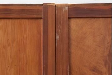 アンティーク建具　和製アンティーク　昭和中期　板部一枚板　美しい組子が目を惹く帯戸4枚セット(ガラス帯戸、組子帯戸、引き戸、建具)(R-044287)