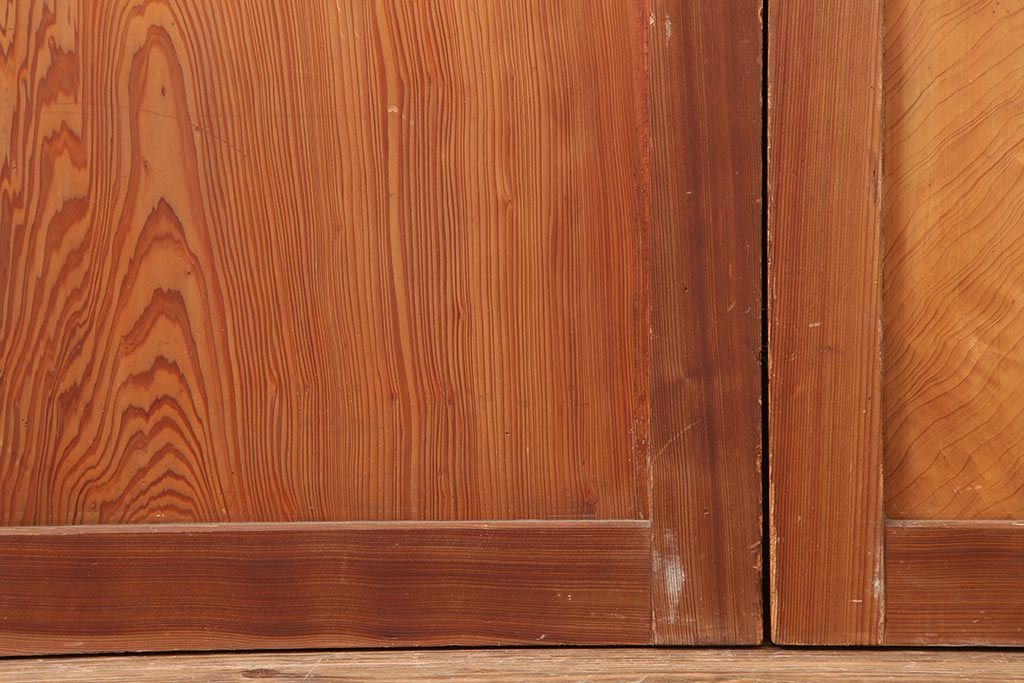 アンティーク建具　和製アンティーク　昭和中期　板部一枚板　美しい組子が目を惹く帯戸4枚セット(ガラス帯戸、組子帯戸、引き戸、建具)(R-044287)