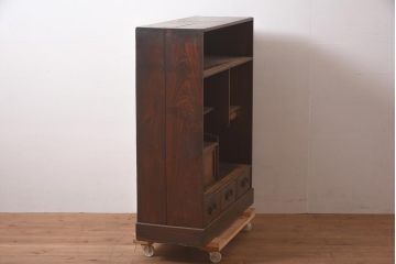 アンティーク家具　大正期　懐かしい雰囲気漂う茶箪笥(茶棚、収納棚、飾り棚)(R-044291)