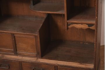 アンティーク家具　大正期　懐かしい雰囲気漂う茶箪笥(茶棚、収納棚、飾り棚)(R-044291)