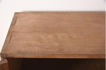 アンティーク家具　昭和初期　ナラ材　使い勝手の良いシンプルな収納棚(本箱、食器棚、キャビネット)(R-044301)