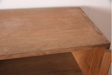 アンティーク家具　昭和初期　ナラ材　使い勝手の良いシンプルな収納棚(本箱、食器棚、キャビネット)(R-044301)