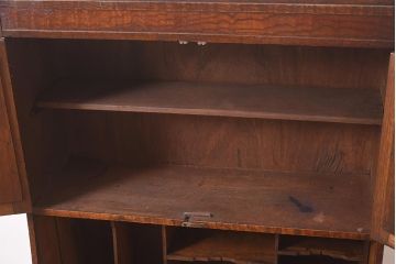 アンティーク家具　大正昭和初期　タモ材　和洋どちらの空間にも馴染むライティングビューロー(机、在宅ワーク、在宅用デスク、簿記机)(R-044304)