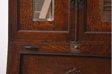 アンティーク家具　大正昭和初期　タモ材　和洋どちらの空間にも馴染むライティングビューロー(机、在宅ワーク、在宅用デスク、簿記机)(R-044304)