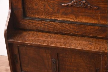 アンティーク家具　大正昭和初期　タモ材　和洋どちらの空間にも馴染むライティングビューロー(机、在宅ワーク、在宅用デスク、簿記机)(R-044304)