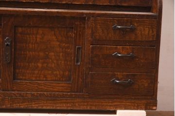 アンティーク家具　大正昭和初期　タモ材　和洋どちらの空間にも馴染むライティングビューロー(机、在宅ワーク、在宅用デスク、簿記机)(R-044304)