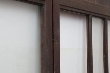 アンティーク建具　和製アンティーク　明治大正期　和の趣たっぷりの帯戸4枚セット(ガラス帯戸、引き戸、建具)(R-044309)