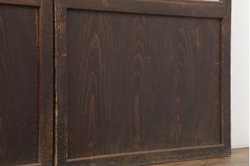 アンティーク建具　和製アンティーク　明治大正期　和の趣たっぷりの帯戸4枚セット(ガラス帯戸、引き戸、建具)(R-044309)