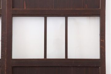 アンティーク建具　和製アンティーク　明治大正期　和の趣たっぷりの帯戸4枚セット(ガラス帯戸、引き戸、建具)(R-044309)