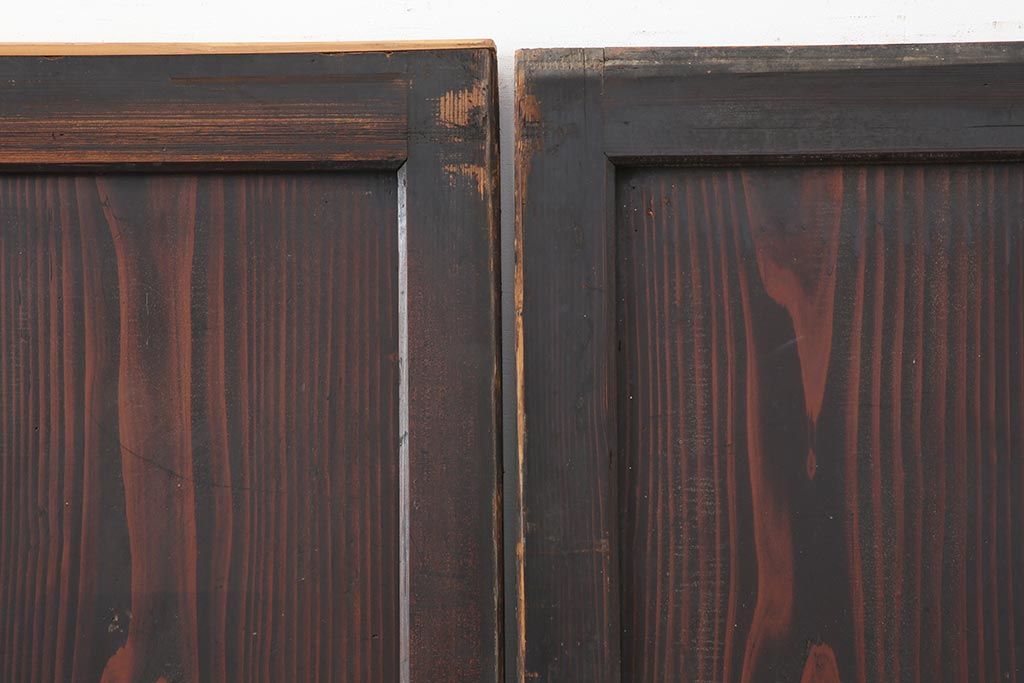 アンティーク建具　和製アンティーク　明治期　格調高い和を演出する帯戸3枚セット(板戸、建具、引き戸)(R-044310)