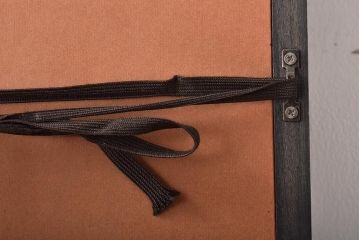 友雄造　彫金銅板　柿実詩図　額装(彫金家、作家物)(R-044318)