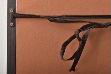 友雄造　彫金銅板　柿実詩図　額装(彫金家、作家物)(R-044318)