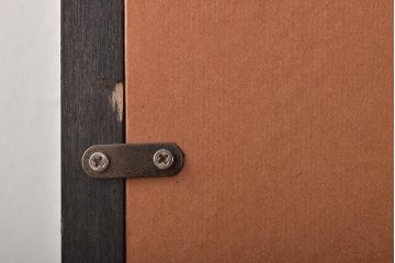 友雄造　彫金銅板　柿実詩図　額装(彫金家、作家物)(R-044318)