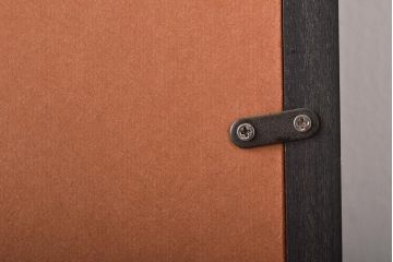 友雄造　彫金銅板　柿実詩図　額装(彫金家、作家物)(R-044318)