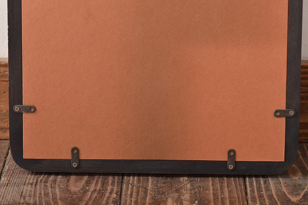 友雄造　彫金銅板　柿実詩図　額装(彫金家、作家物)(R-044318)