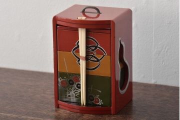 アンティーク雑貨　昭和初期　レトロな木製弁当箱(遊山箱、野弁当箱、重箱、漆器)(R-044319)