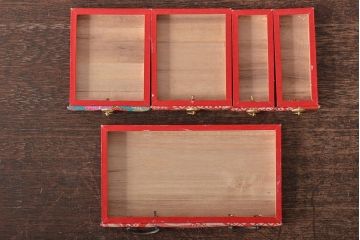 アンティーク　昭和初期　ミニチュア古布箪笥(ちりめん雛道具人形)(R-044320)