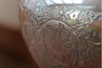 戦前　生駒製　純銀大香炉(彫金茶道具)(R-044321)