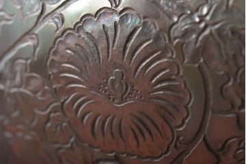 戦前　生駒製　純銀大香炉(彫金茶道具)(R-044321)