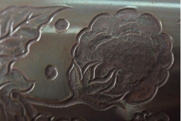 戦前　生駒製　純銀大香炉(彫金茶道具)(R-044321)