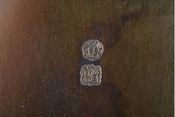 戦前　生駒製　純銀大香炉(彫金茶道具)(R-044321)