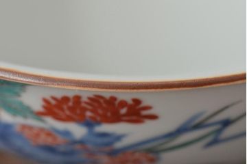 戦前　オールド香蘭社　花蝶図　深鉢(深皿)(R-044323)