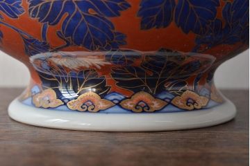 戦前　オールド香蘭社　菊文耳付花瓶(花器)(R-044324)