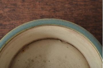 明治〜大正　古い青磁植木鉢(中国支那鉢?緑釉)(R-044325)