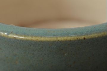 明治〜大正　古い青磁植木鉢(中国支那鉢?緑釉)(R-044325)