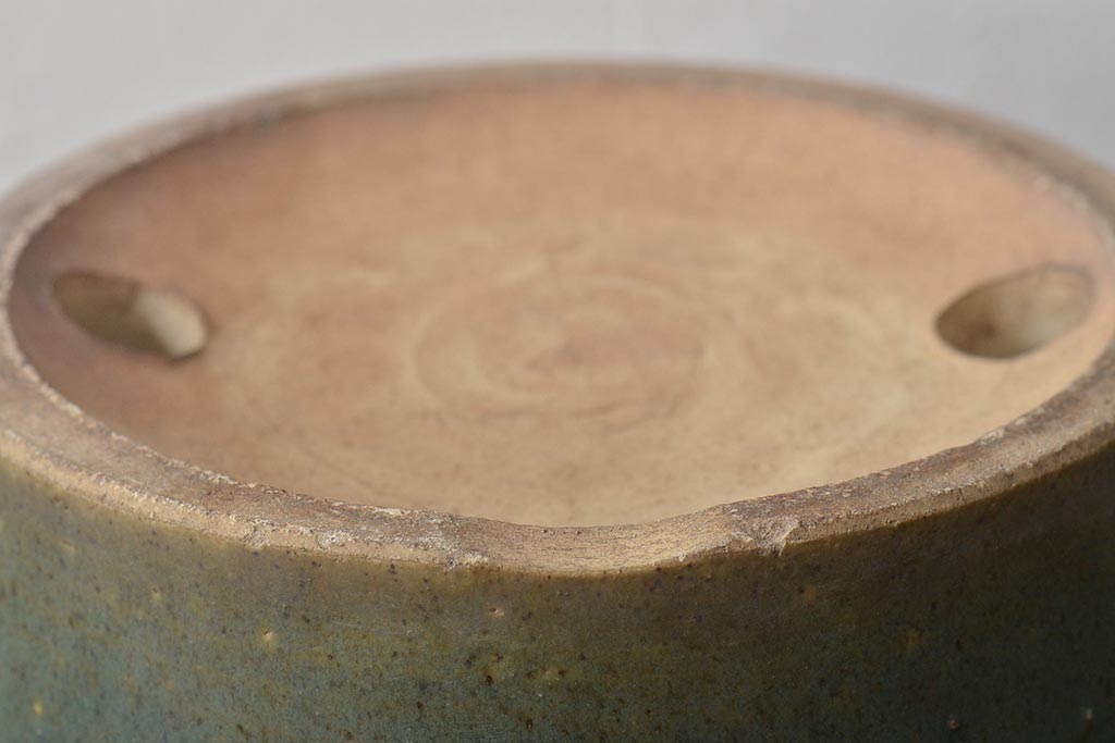 明治〜大正　古い青磁植木鉢(中国支那鉢?緑釉)(R-044325)