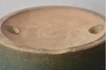 明治〜大正　古い青磁植木鉢(中国支那鉢?緑釉)(R-044325)