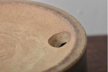 明治〜大正　古い青磁植木鉢(中国支那鉢?緑釉)(R-044325)