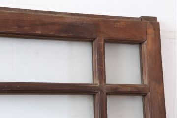 アンティーク建具　昭和初期　大正ロマンの雰囲気漂うシンプルなガラス戸2枚セット(引き戸、建具)(R-044336)