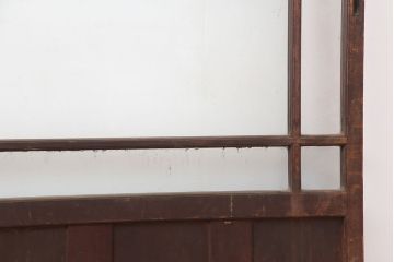 アンティーク建具　昭和初期　大正ロマンの雰囲気漂うシンプルなガラス戸2枚セット(引き戸、建具)(R-044336)