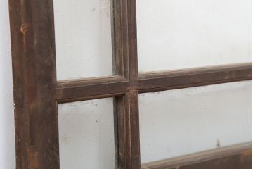 アンティーク建具　昭和初期　大正ロマンの雰囲気漂うシンプルなガラス戸2枚セット(引き戸、建具)(R-044336)